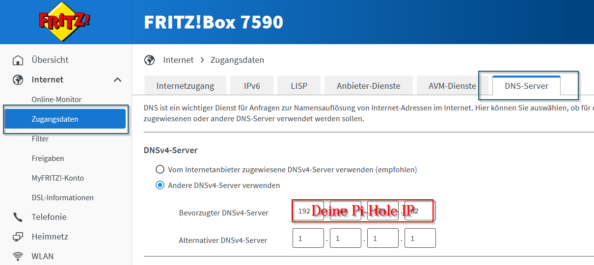 fritzbox dns
